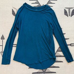 Gap Women's Teal Blue Modern Boatneck Tunic Top, Medium